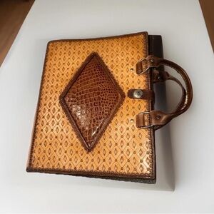 Vintage Style Brown and Tan Leather Handbag